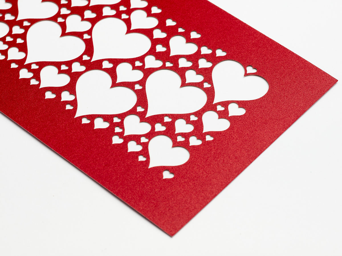 Red Hearts FAB Sides® Decorative Side Panels Close Up - A4 Deep