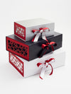 Red Hearts FAB Sides® Featured on Silver Gift Box with Red Sparkle Double Ribbon