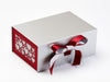 Red Hearts FAB Sides® Featured on Silver Gift Box with Red Sparkle Double Ribbon