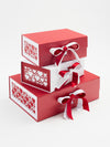 White Hearts FAB Sides® Featured on Red Gift Box with Red Satin Sparkle Ribbon