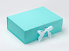 Robin Egg Blue A4 Deep Gift Box Featured with White Ribbon