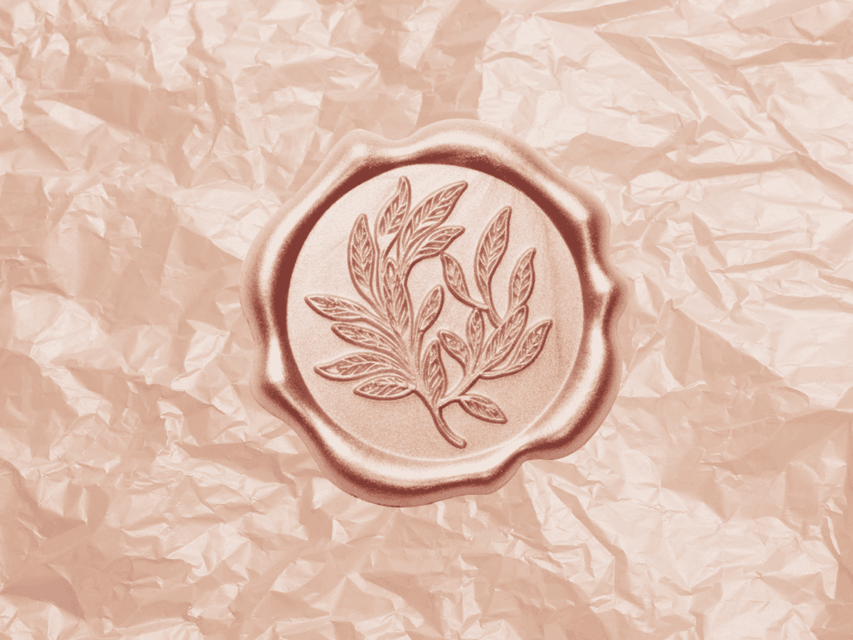 Rose Gold Wax Seal Featured with Rose Gold Tissue Paper