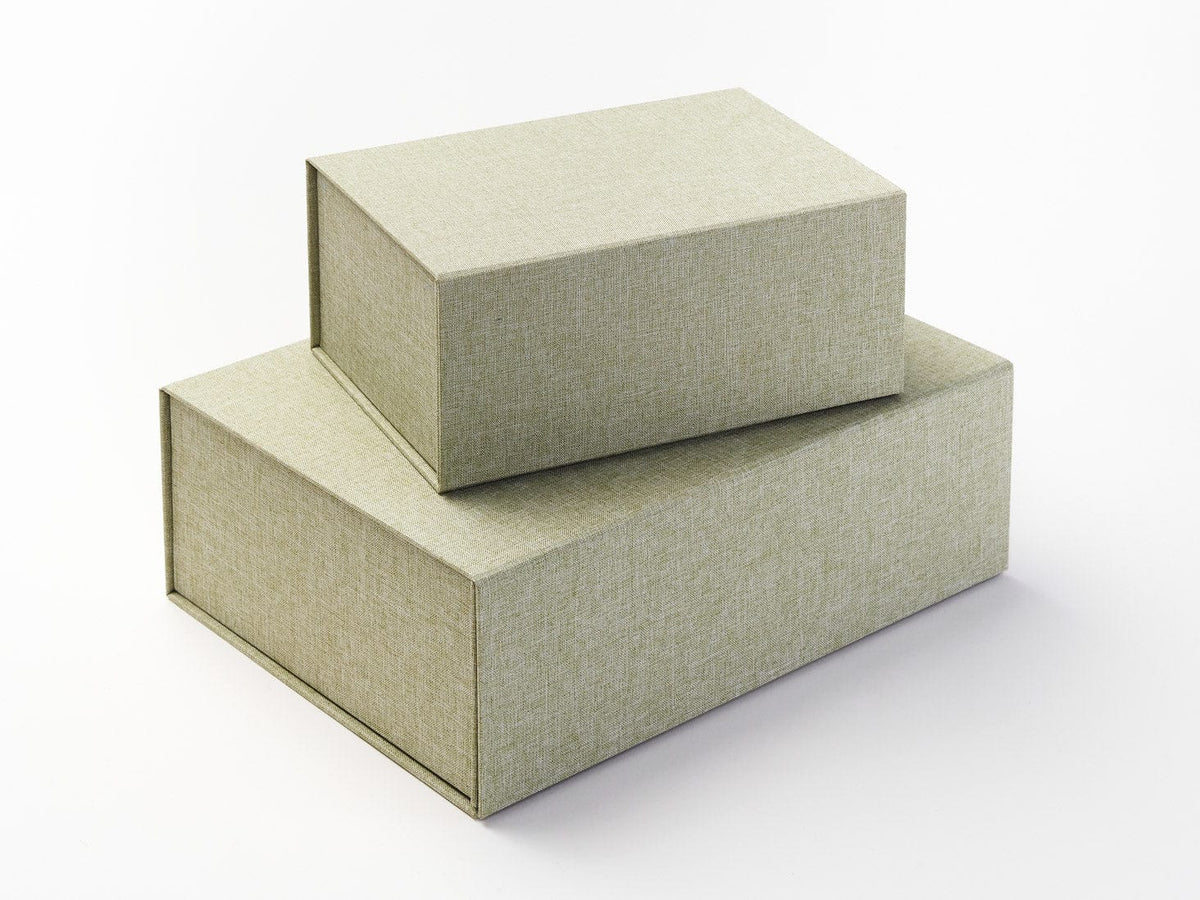 Sage Green Linen A5 Deep and A4 Deep No Magnet Gift Boxes