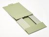 Sage Green Linen A4 Deep No Magnet Gift Box Open Flat