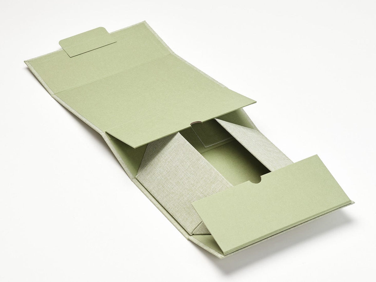Sample Sage Green Linen No Magnets Gift Box Partly Assembled