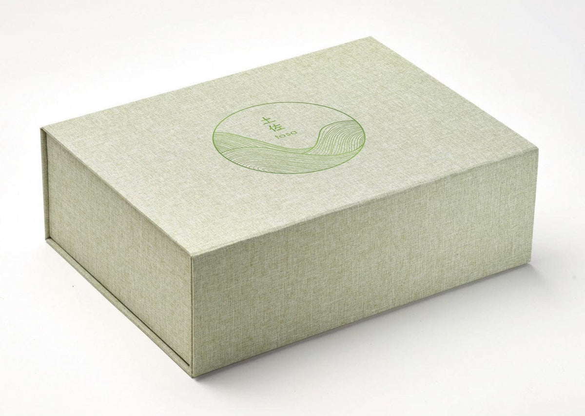 Sage Green Linen Gift Box with Green Foil Logo