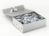 Silver Gift Box Featured with Xmas Tree Modern FAB Sides® and Silver Tissue Paper
