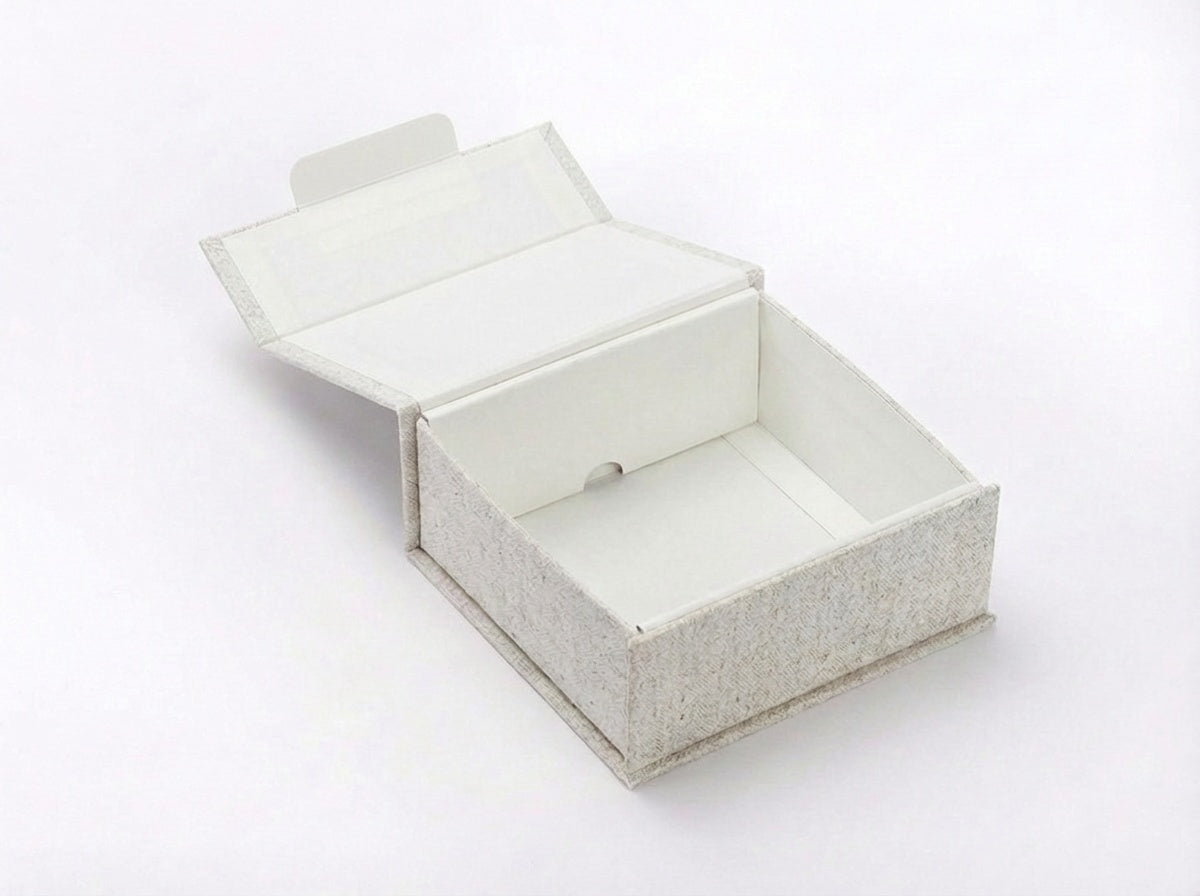 Small Linen Gift Box Sample Open