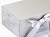 Smoke Marble FAB Sides® Featured on Silver Gift Box with Silver and Whits Satin Ribbon