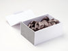 White A5 Deep No Magnets Gift Box with Gray FAB Sides® and Slate Gray Tissue