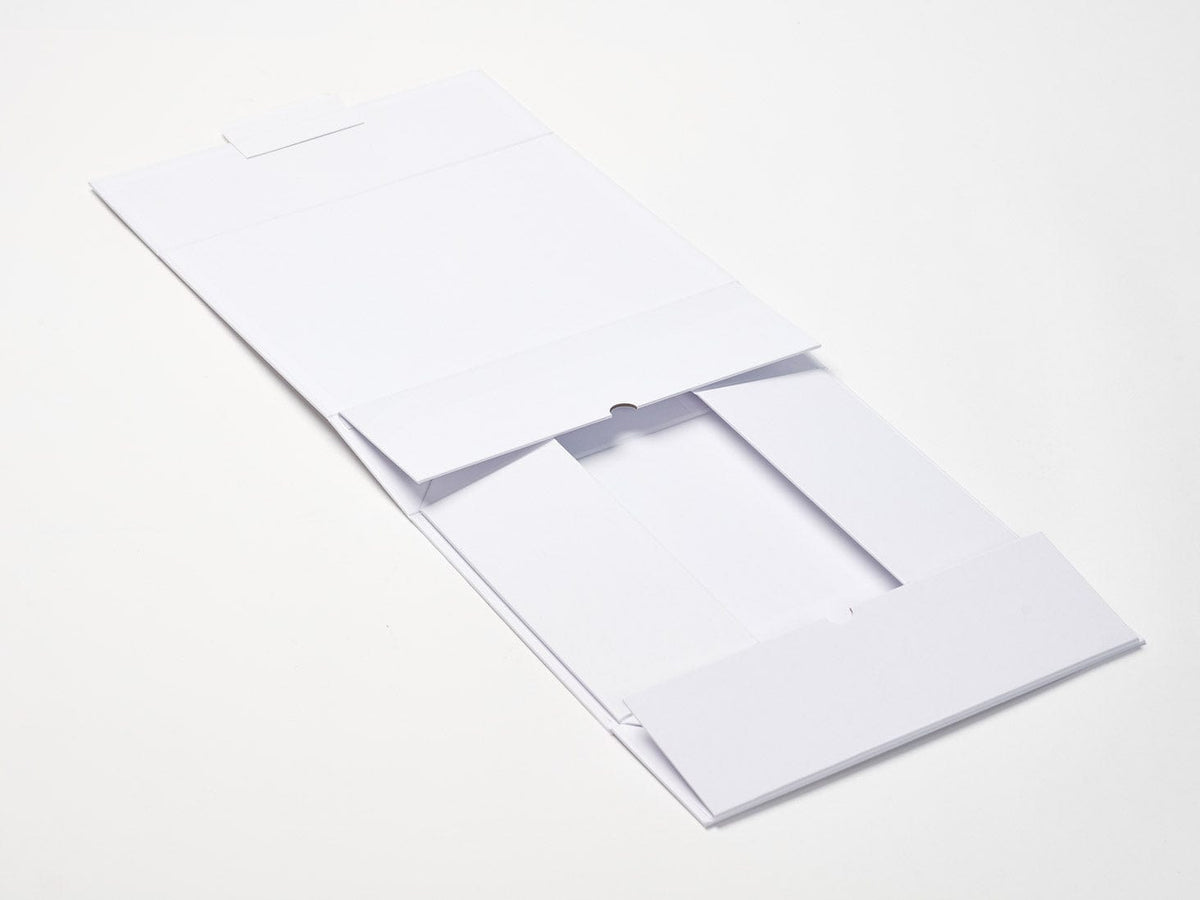 White A4 Deep No Magnet Gift Box Open Flat