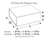 Diagram of A5 Deep No Magnet size with dimensions labeled