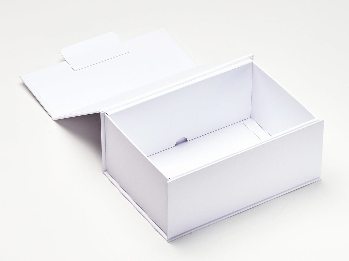 White A5 Deep No Magnets Gift Box Assembled Open