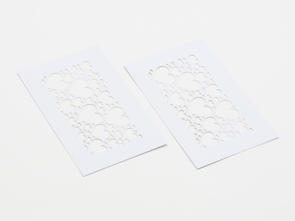 White Hearts FAB Sides® Decorative Side Panels for A5 Deep Gift Boxes