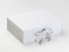 Silver Snowflakes FAB Sides® Featured on White A4 Deep Gift Box with Silver Sparkle Double Ribbon