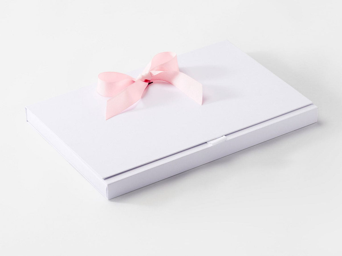 White A4 DocuBox Featuring Pale Pink Ribbon