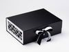 White Hearts FAB Sides® Featured on Black Gift Box with White Satin Ribbon