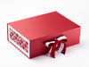 White Hearts FAB Sides® on Red Gift Box with White Sparkle Satin Double Ribbon