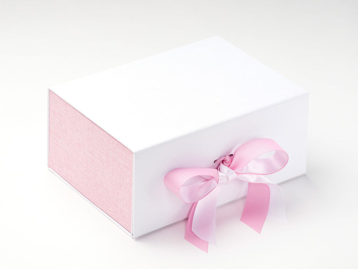 Pink Linen FAB Sides® Featured on White Gift Box with Tulip Ribbon