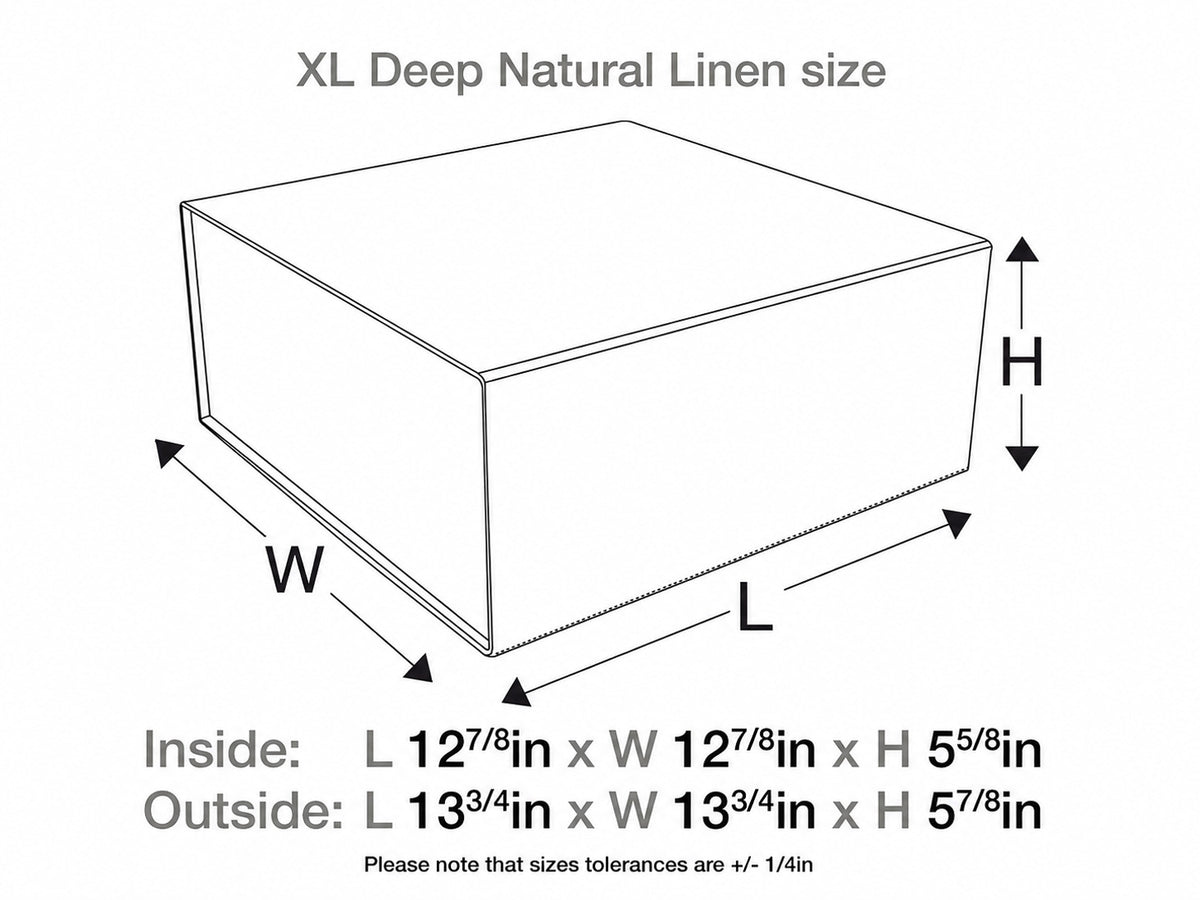 Sample XL Deep Gift Box Size Drawing