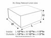 XL Deep Natural Linen Gift Box Line Drawing in Inches