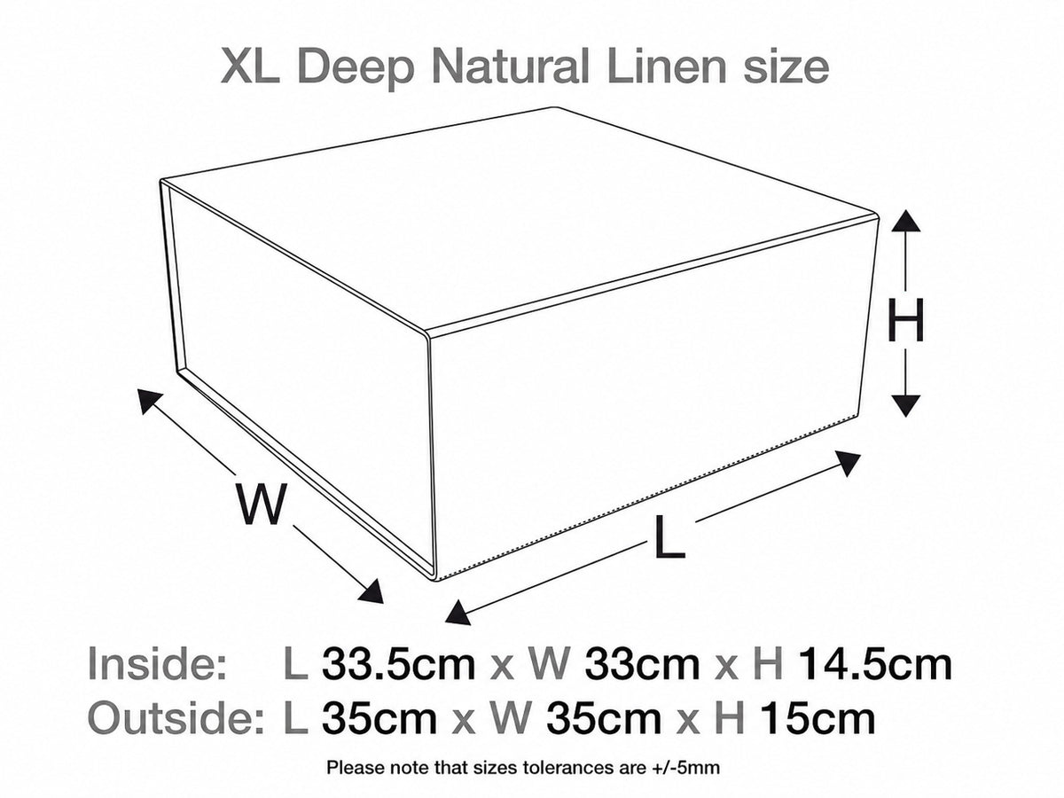 XL Deep Natural Linen Assembled Size Drawing Metric