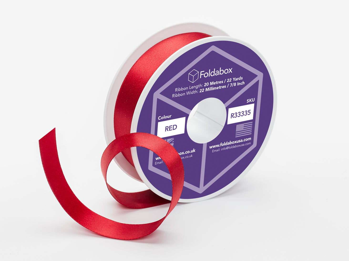 Red Metallic Sparkle 20m Ribbon Roll