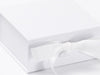Small White Gift Box Front Flap Ribbon Detail