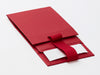 Small Red Folding Gift Box Sample with Fixed Ribbon Supplied Flat