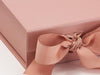 Small Rose Gold Small Gift Box ribbon detail from Foldabox