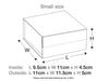 Small White Assembled Gift Box Size Line Drawing in Centimeters