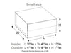 White Small Gift Box Assembled Size Line Drawing in Inches