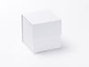 White  4" Small cube folding gift box no ribbon from Foldabox USA