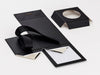 Black Small Cube Gift Box Supplied Flat with Ribbon and Insert