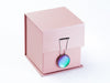 Rose Gold Small Cube Gift Box with Rainbow Moonstone  Decorative Closure