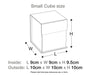 White Small Cube Gift Box Sample with Ribbon Assembled Size in Centimeters