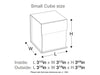 White Small Cube Gift Box Assembled Size Line Drawing in Inches