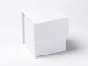 Large White 5" Cube folding magnetic closure Gift Box