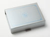 Silver A5 Shallow Gift Box with  Custom Printed Blue Design