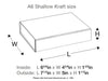 A6 Shallow Natural Kraft Gift Box Assembled Size Line Drawing