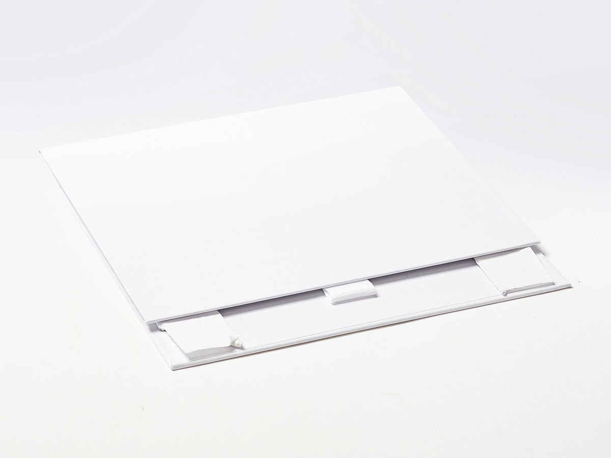 White A5 Shallow Gift Box Supplied Flat with Ribbon Tab