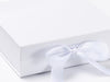 White Medium Gift Box Ribbon Detail from Foldabox USA