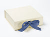 Pale Ivory Medium Folding Gift Box Featured with French Blue Ribbon