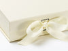 Ivory Medium Gift Box Ribbon Detail from Foldabox USA
