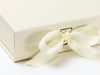 Pale Ivory Medium Gift Box with Changeable Ribbon Detail