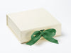 Ivory Medium Folding Gift Box Featured with Sage Green Ribbon