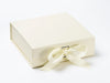 Pale Ivory Medium Folding gift Box with Changeable Ribbon