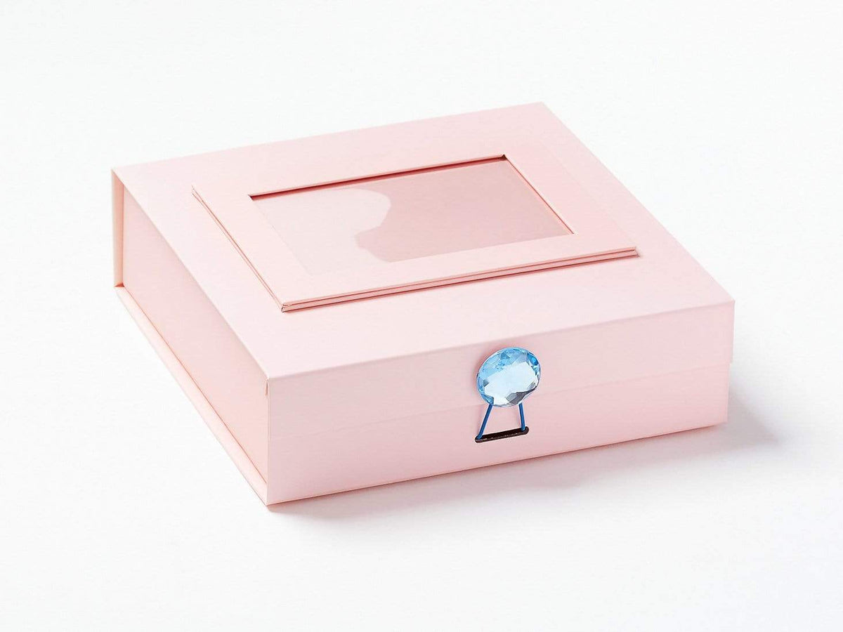 Pale Pink Photo Frame on Pale Pink Medium Gift Box with Aquamarine Closure