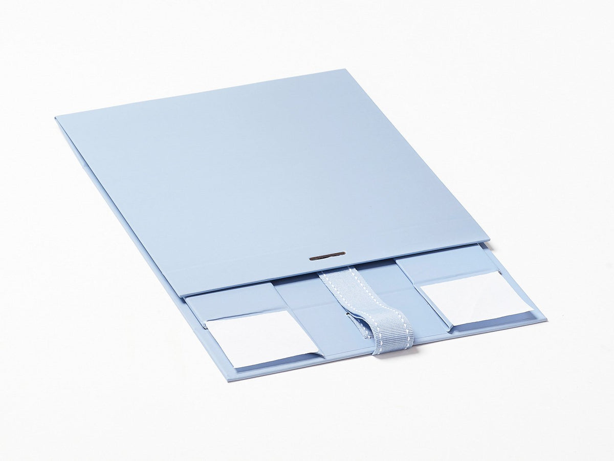 Pale Blue Large Gift Box Supplied Flat with Ribbon