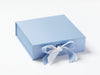Pale Blue Medium Gift Box Supplied with Additional White Ribbon Double Bow